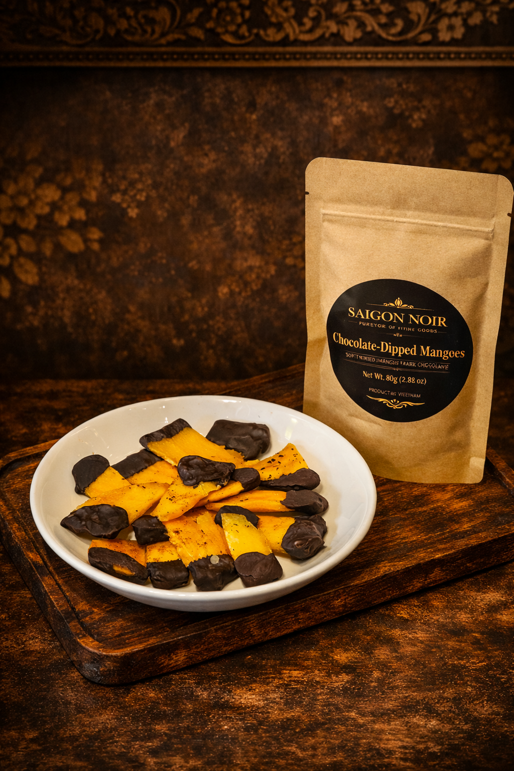 Chocolate-Dipped Dried Mango — Premium Gift Box
